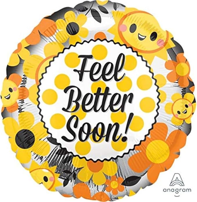 Floral Get Well Soon Foil Balloon