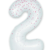 White & Rose Gold Glitz Prismatic Number 2 Helium Foil Giant Balloon 86 cm / 34 inch