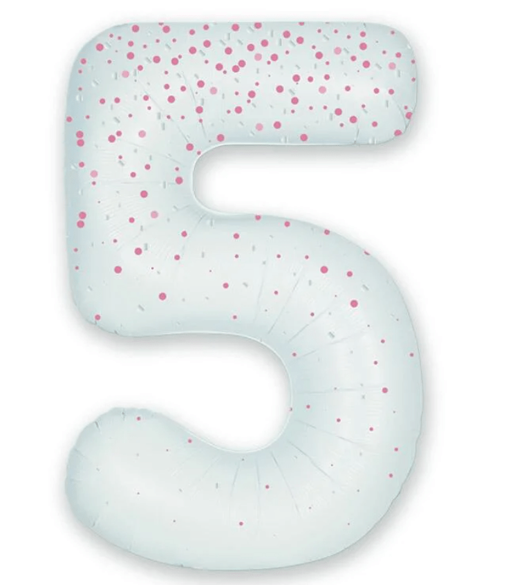 White & Rose Gold Glitz Prismatic Number 5 Helium Foil Giant Balloon 86 cm / 34 inch (Copy)