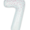 White & Rose Gold Glitz Prismatic Number 7 Helium Foil Giant Balloon 86 cm / 34 inch