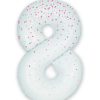 White & Rose Gold Glitz Prismatic Number 8 Helium Foil Giant Balloon 86 cm / 34 inch