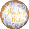Wedding Wishes Gold & Silver Round Foil Balloon 45cm