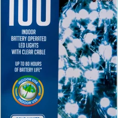 Christmas Cold White String Lights 100 Bulbs 8M - 50cm