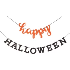 Happy Halloween Orange & Black Banner
