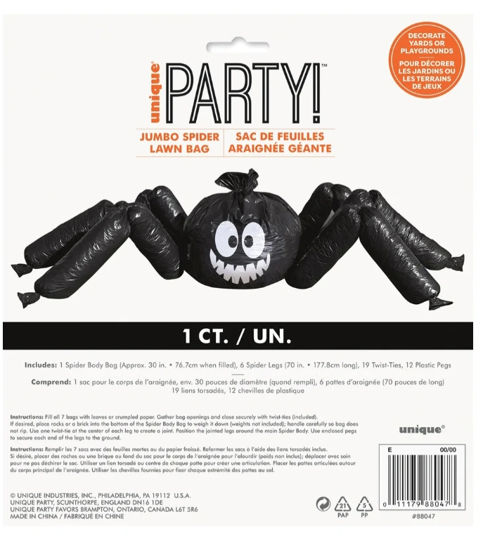 Unique Halloween Jumbo Spider Lawn Bag decorative bag - Image 2
