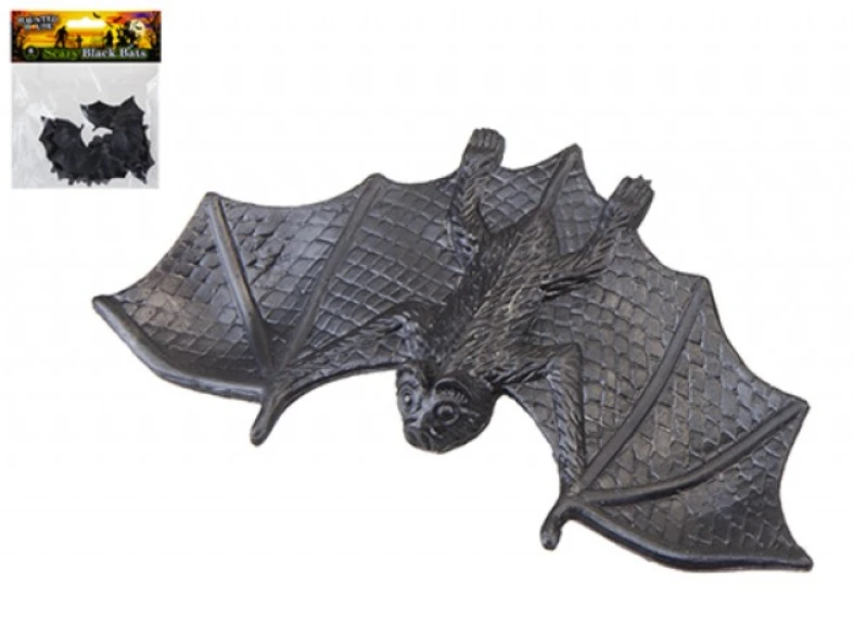 HAUNTED HOUSE BLACK BATS PACK OF 6