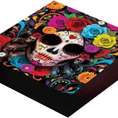 Catrina Skeleton Paper Napkins 33 cm Black – Special Halloween Decoration