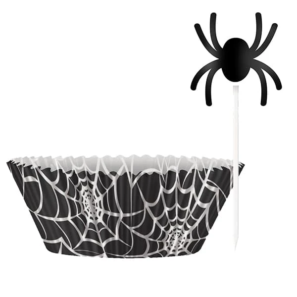 Black Spider Web Cupcake Kit 24pc - Image 2