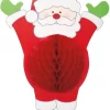 35cm Hanging Honeycomb Santa Christmas Decoration