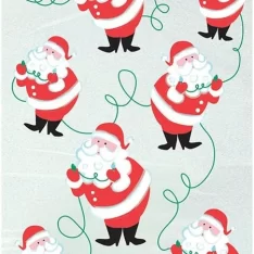 Cellophane Santa Christmas Party Bags, Pack of 20
