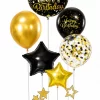 Black & Gold Tabletop Floating Balloon Stand & Party Centerpiece Kit