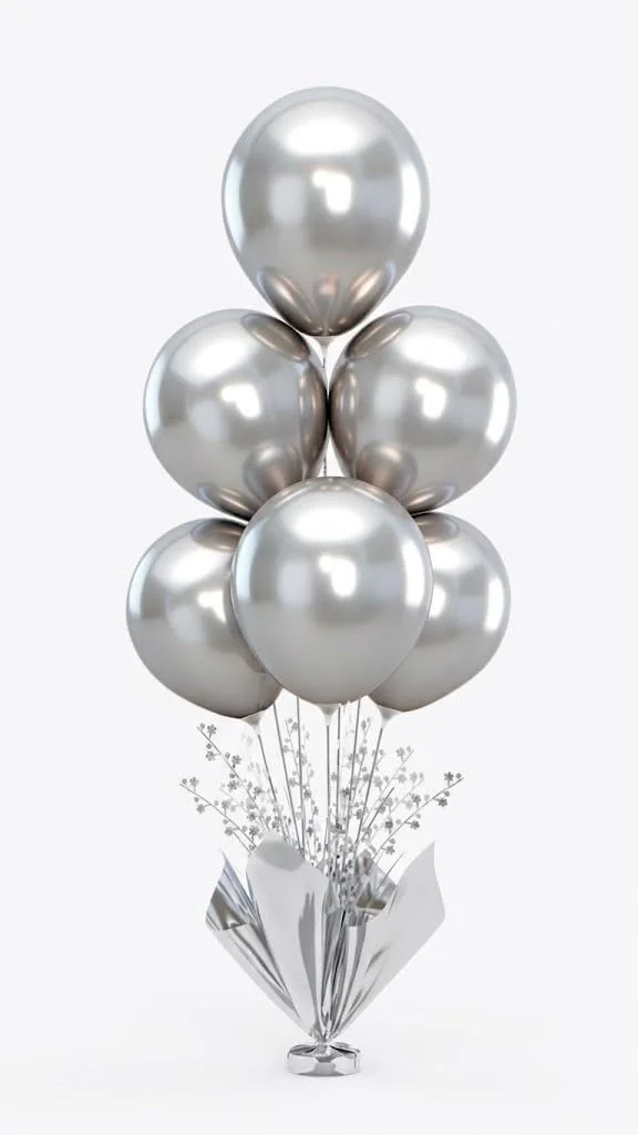 Silver Balloon Table Centerpiece Stand Set - Image 3