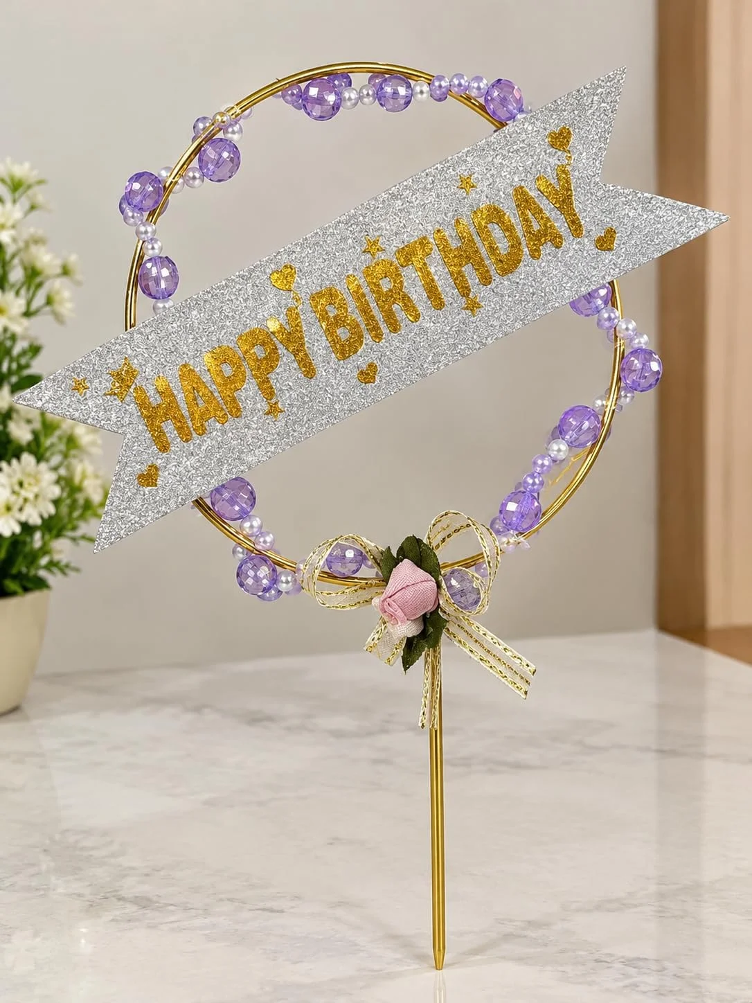 Fairy Butterfly Birthday Cake Topper Celebration Decor - Image 3