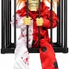 Skeleton Clown in Cage Hanging Decoration