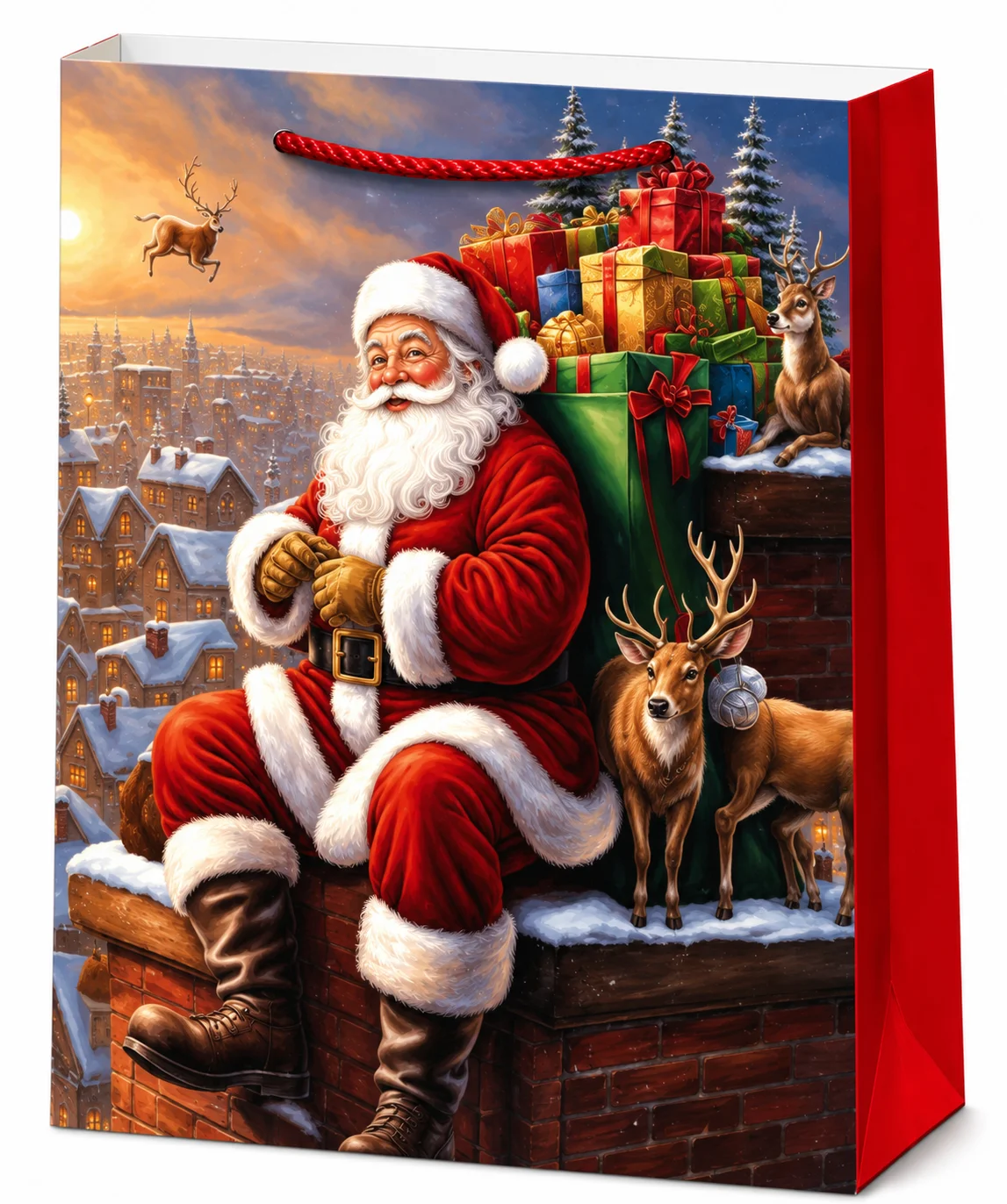 3 x L Christmas Bags with Handle for Gifting – NO.:QZHZD-1027A-2