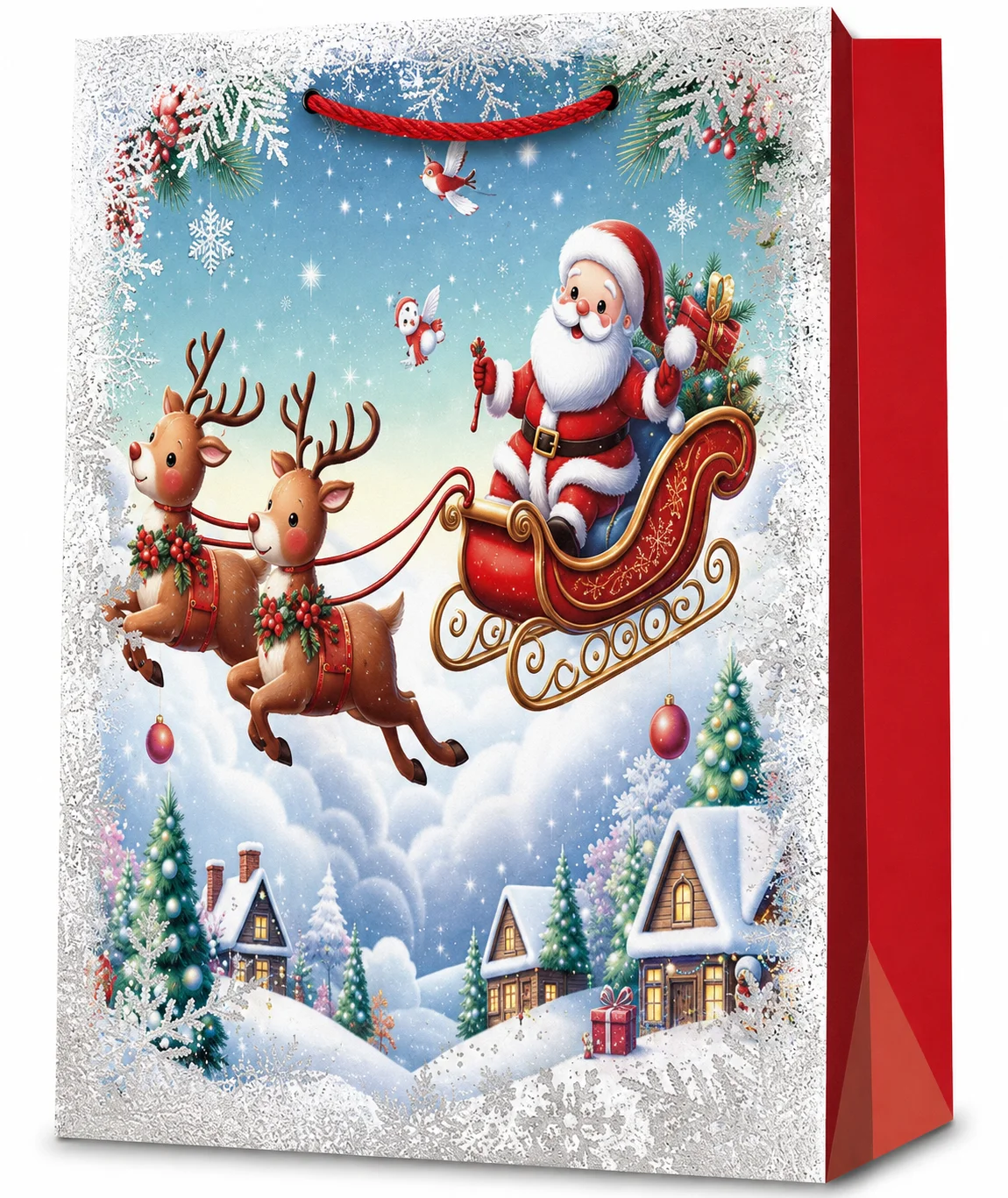3 x L Christmas Bags with Handle for Gifting – QZGZD-6712A-3