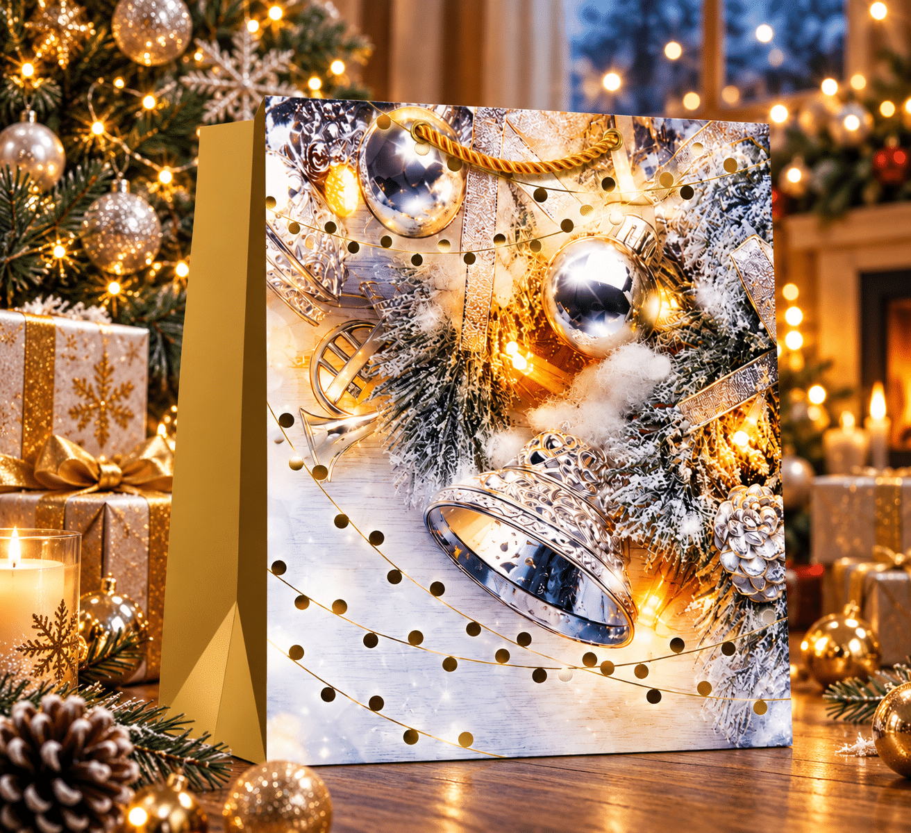 3 x M Christmas Bags with Handle for Gifting -SD-119M-1 - Image 2