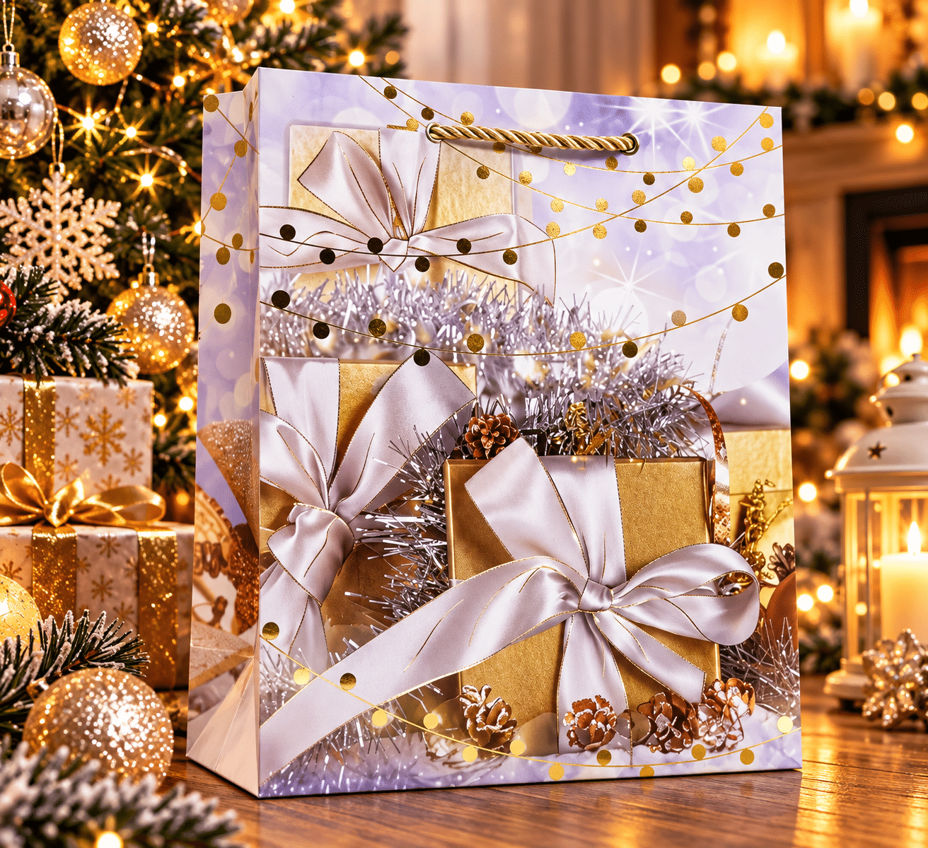 3 x M Christmas Bags with Handle for Gifting -SD-119M-2 - Image 2