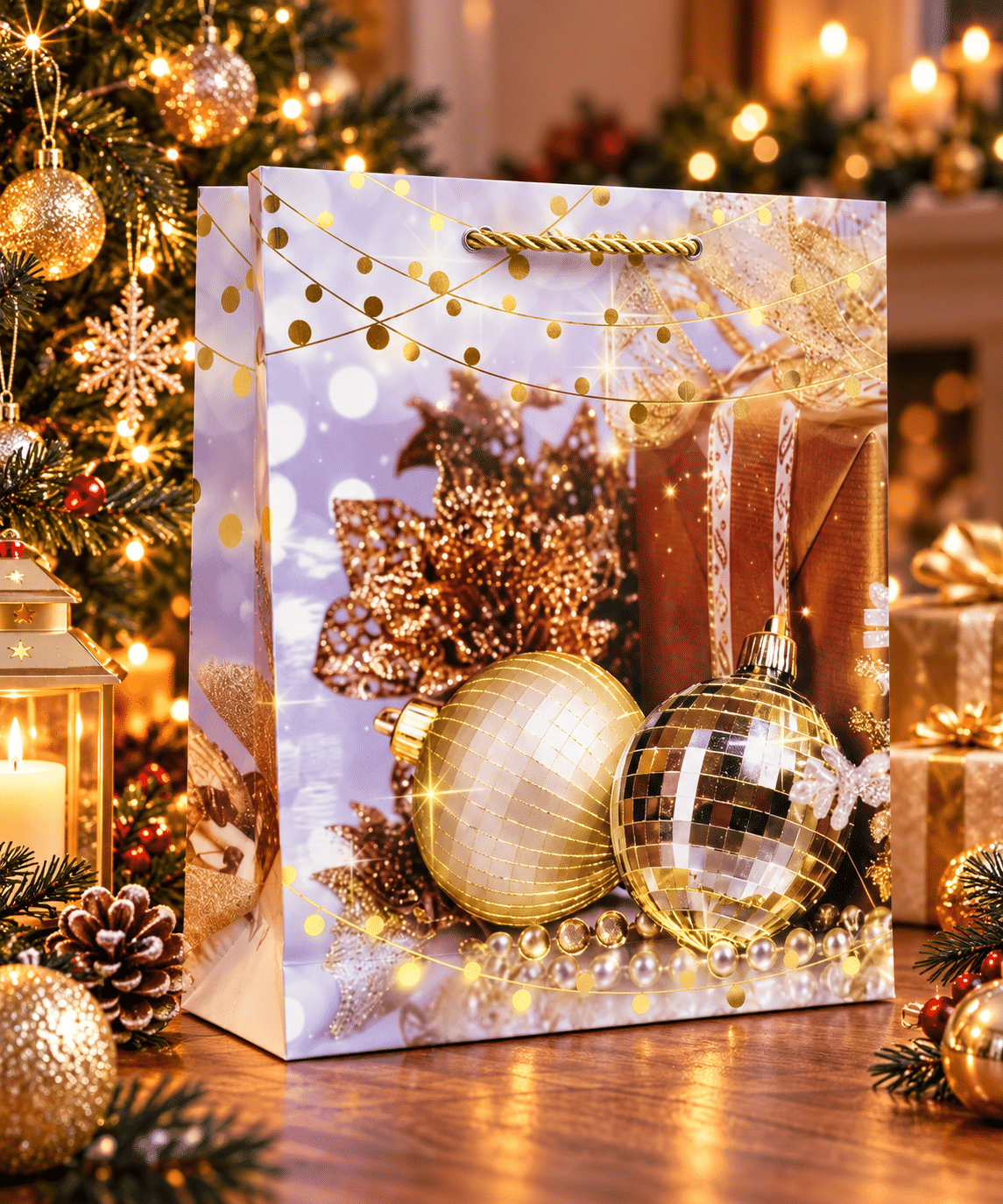 3 x M Christmas Bags with Handle for Gifting -SD-119M-3 - Image 2