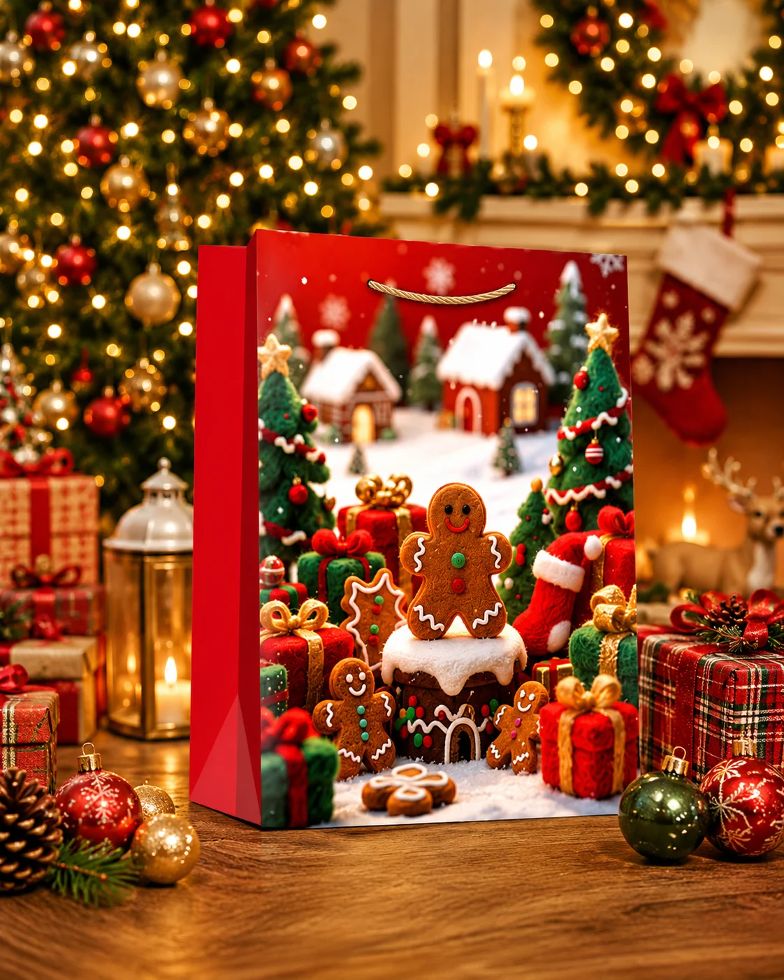 3 x M Christmas Bags with Handle for Gifting - SD-3005M-4 - Image 2