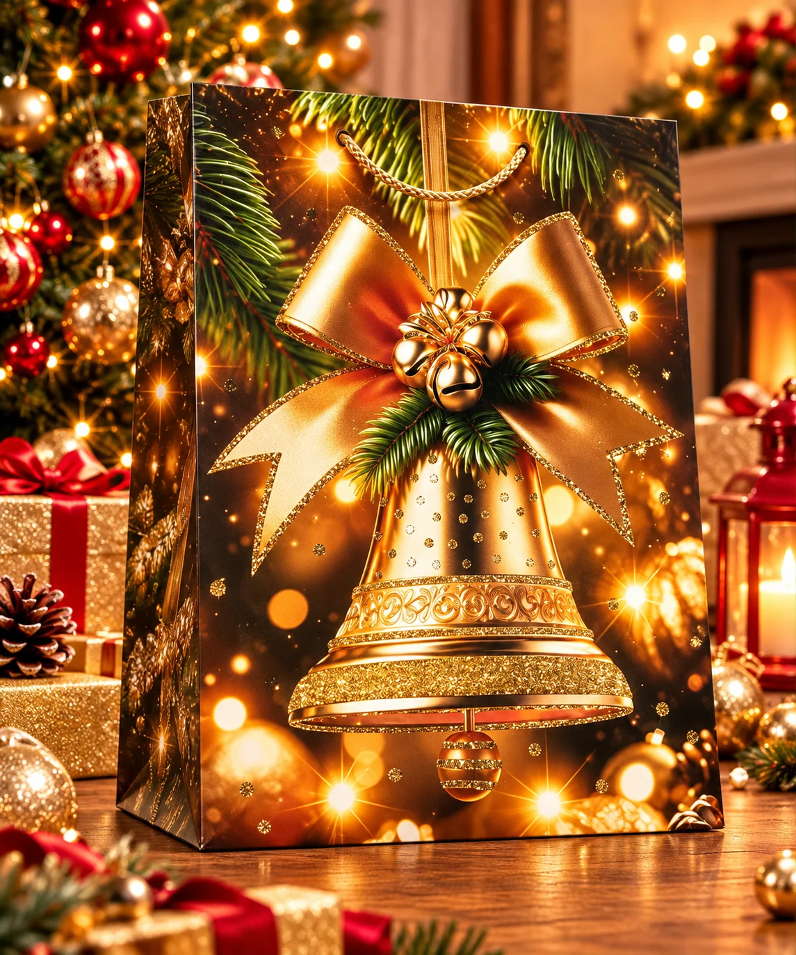 3 x L Christmas Bags with Handle for Gifting - SD-399L-1 - Image 2