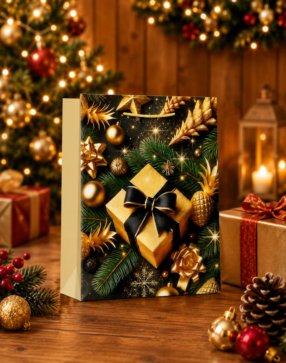 3 x M Christmas Bags with Handle for Gifting - SD-399M-2 - Image 2