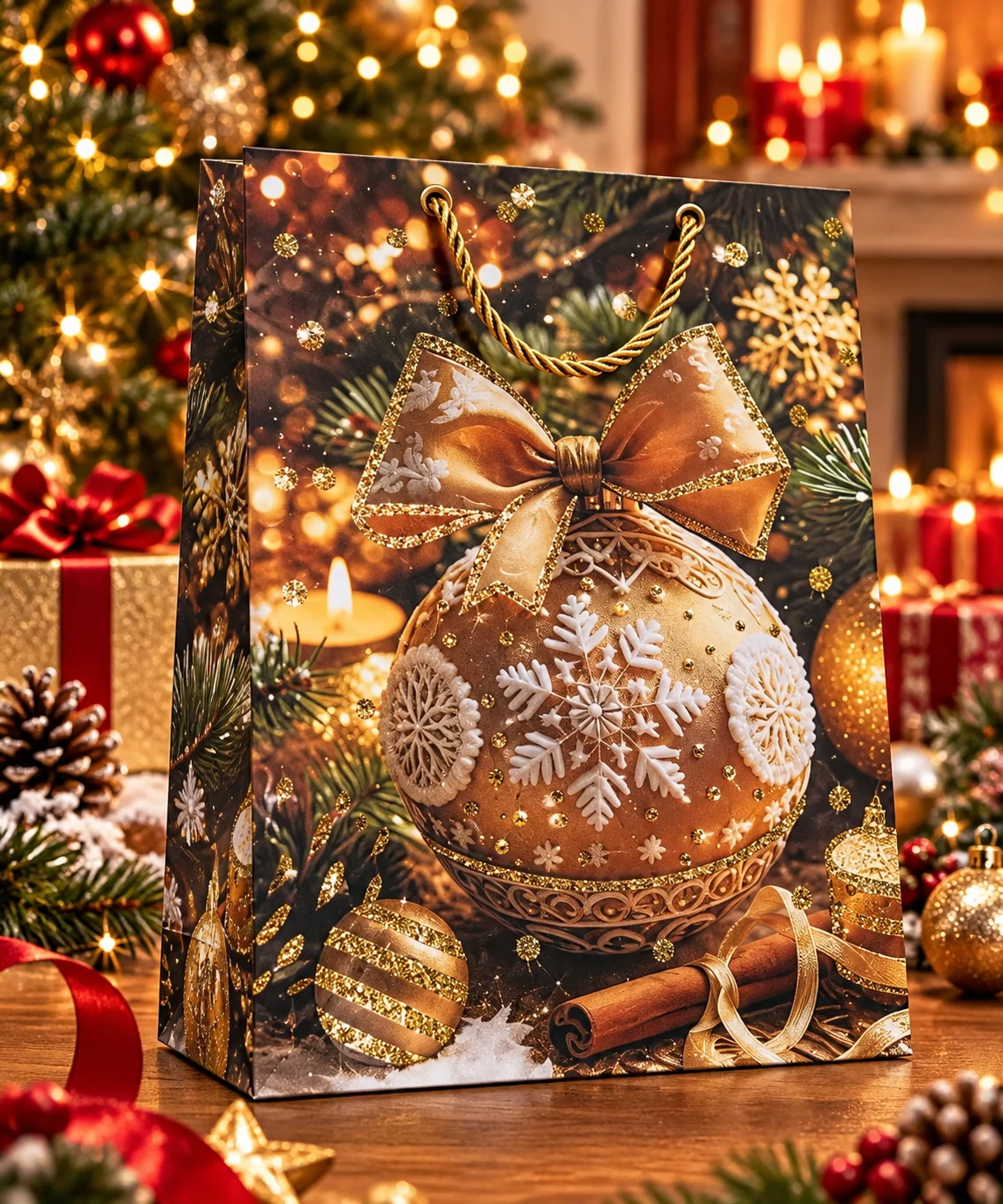 3 x M Christmas Bags with Handle for Gifting - SD-399M-3 - Image 2