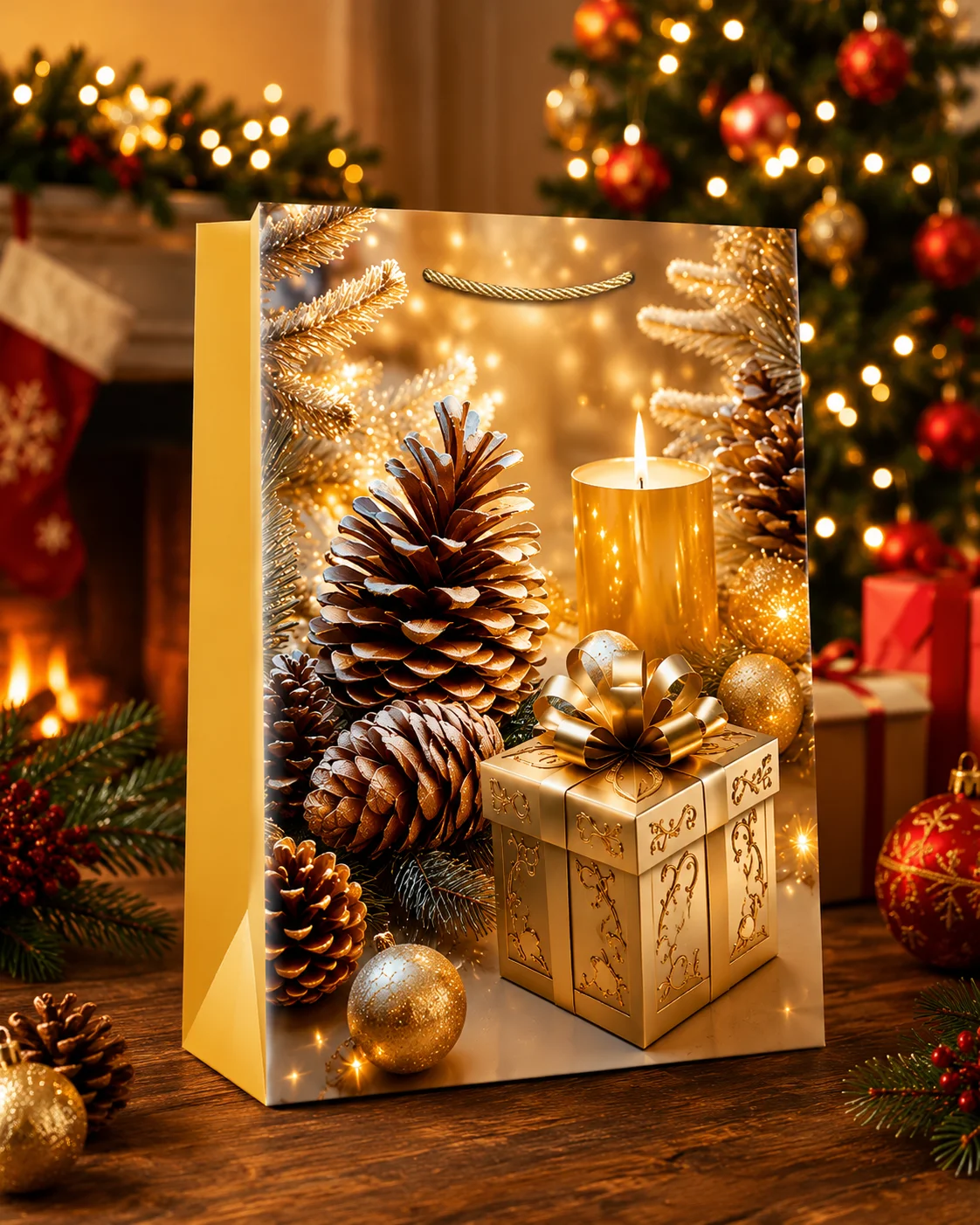 3 x M Christmas Bags with Handle for Gifting - SD-399M-4 - Image 2