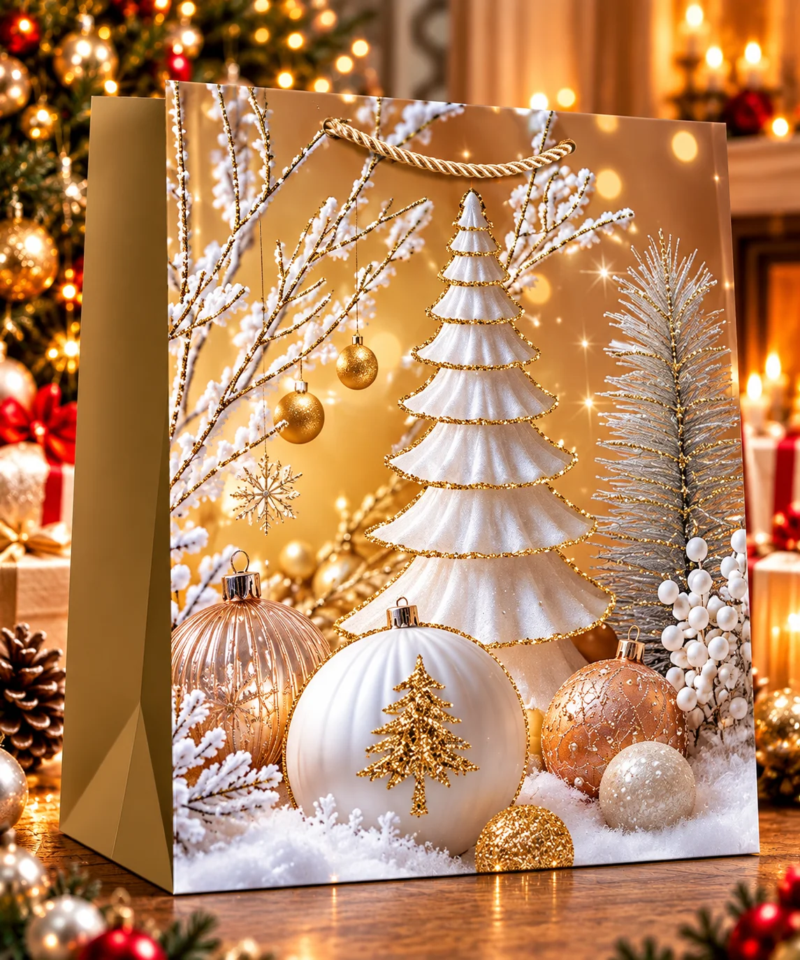 3 x L Christmas Bags with Handle for Gifting - SD-791L-2 - Image 2