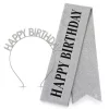 Silver Glitter Happy Birthday Sash & Headband Set