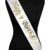 White "Happy Birthday" Sash