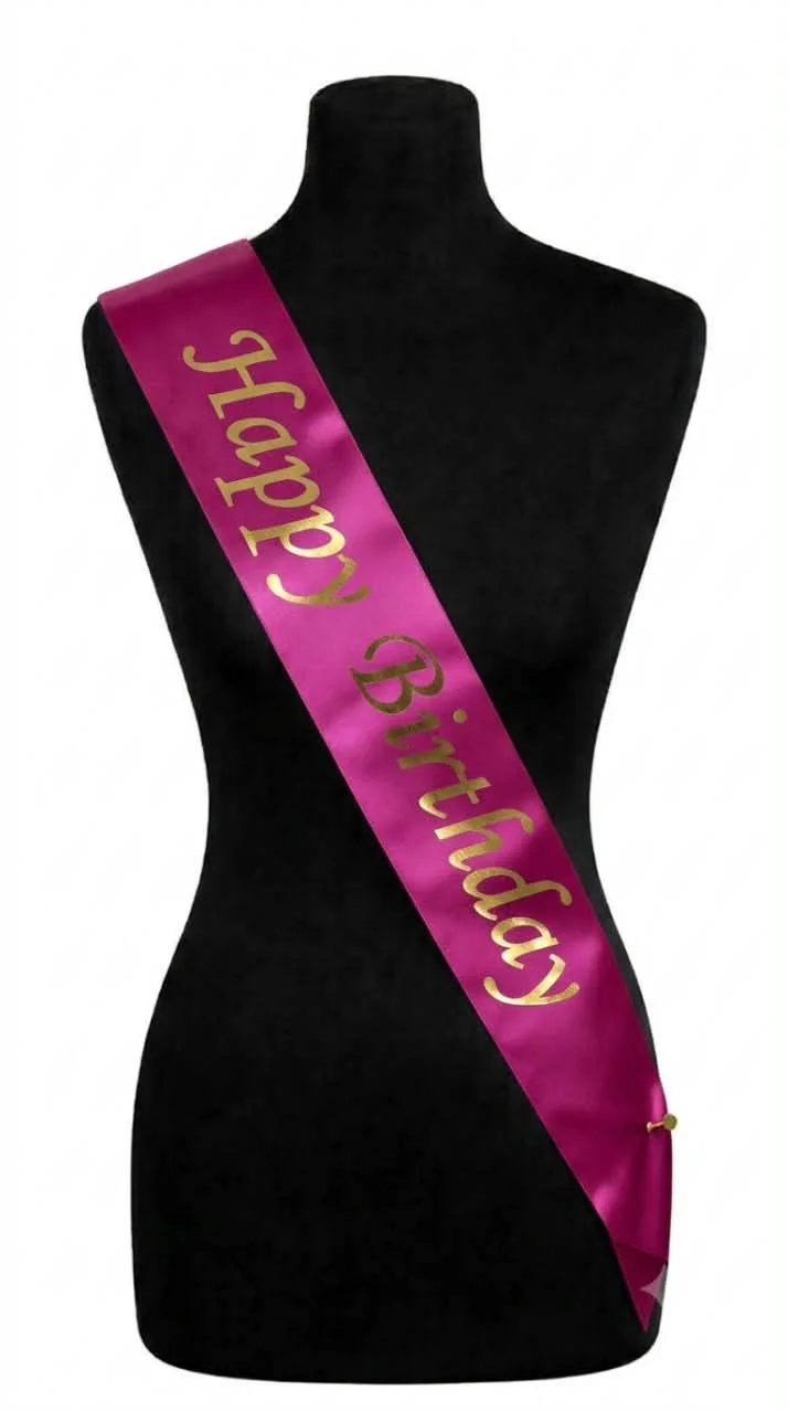 Pink "Happy Birthday" Sash