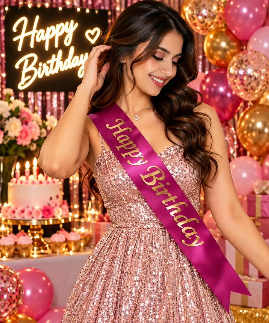 Pink "Happy Birthday" Sash - Image 2