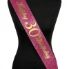 Happy 30th Birthday Pink Glitter Sash