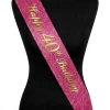 Happy 40th Birthday Pink Glitter Sash