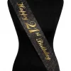 Happy 21st Birthday Black Glitter Sash