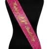 Happy 21st Birthday Pink Glitter Sash