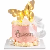 Pearl Butterfly Cake Topper Decoration Set