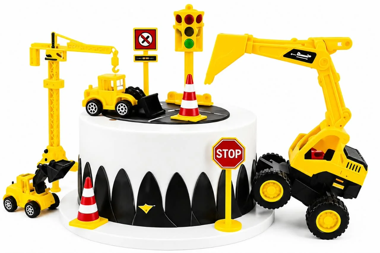 Construction Vehicle Cake Toppers Set